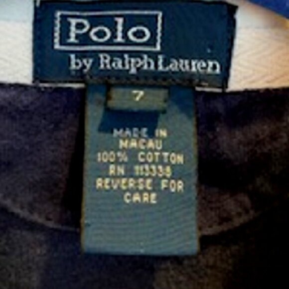 Boys Polo by Ralph Lauren 100% Cotton Button Front Shirt Top Blue/Yellow Sz:7 - Picture 3 of 5